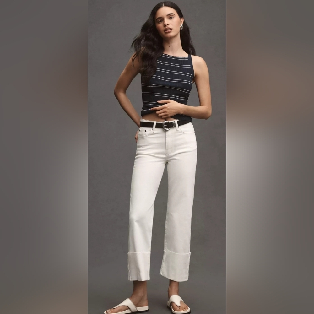 Pilcro High-rise Cuffed Straight-leg Jeans Womens Size 23T (Tall) NWT!
